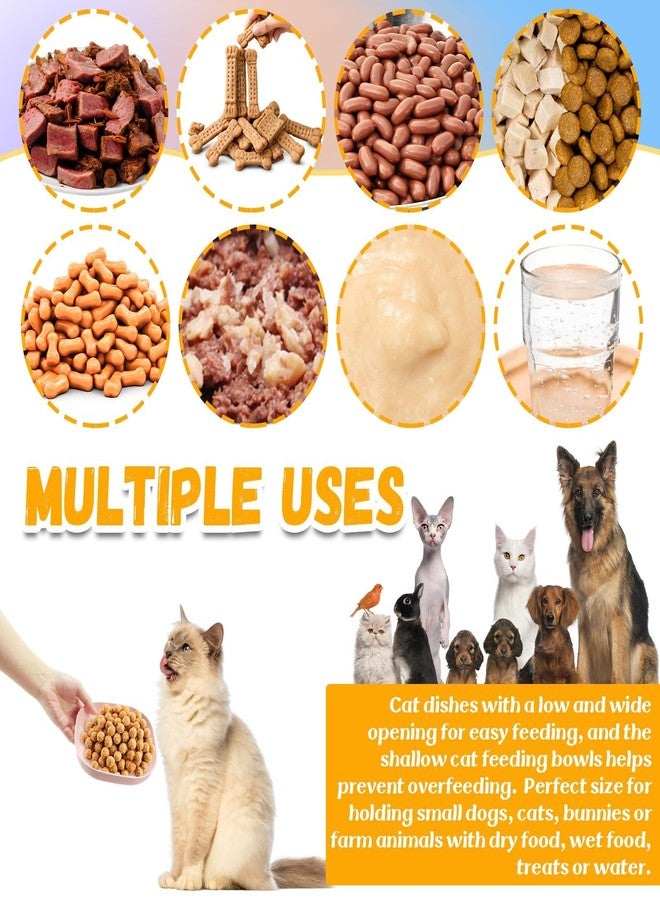 TKOnline 10 Pcs Cat Food Bowl, 5.7 Inch Plastic Shallow Pet Food and Water Dish for Whisker Fatigue Relief, Wide Cat Wet Feeding Bowls, Small Flat Dish for Indoor Outdoor Kittens Dogs ﻿ - Image 4